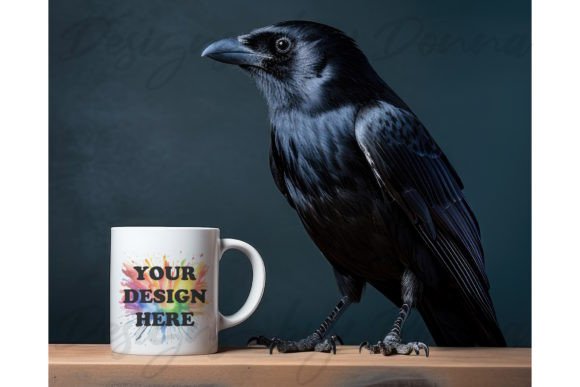 Download Unusual Crow Bird Mug Mockup - Premium Resources